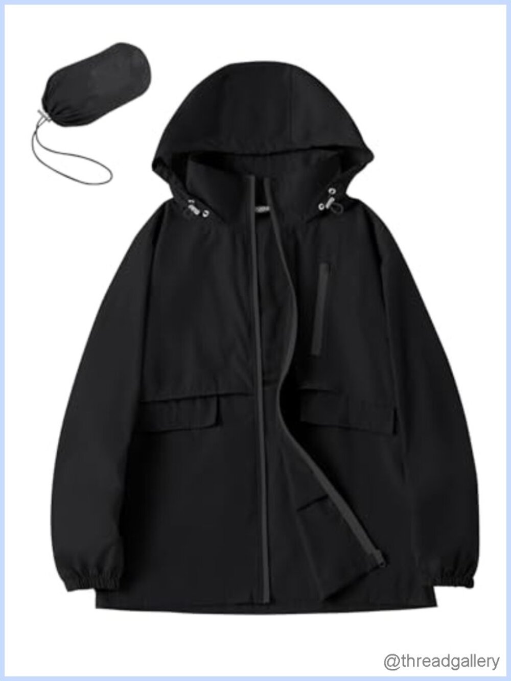 Women's Waterproof Hooded Rain Jacket Lightweight Packable Windbreaker